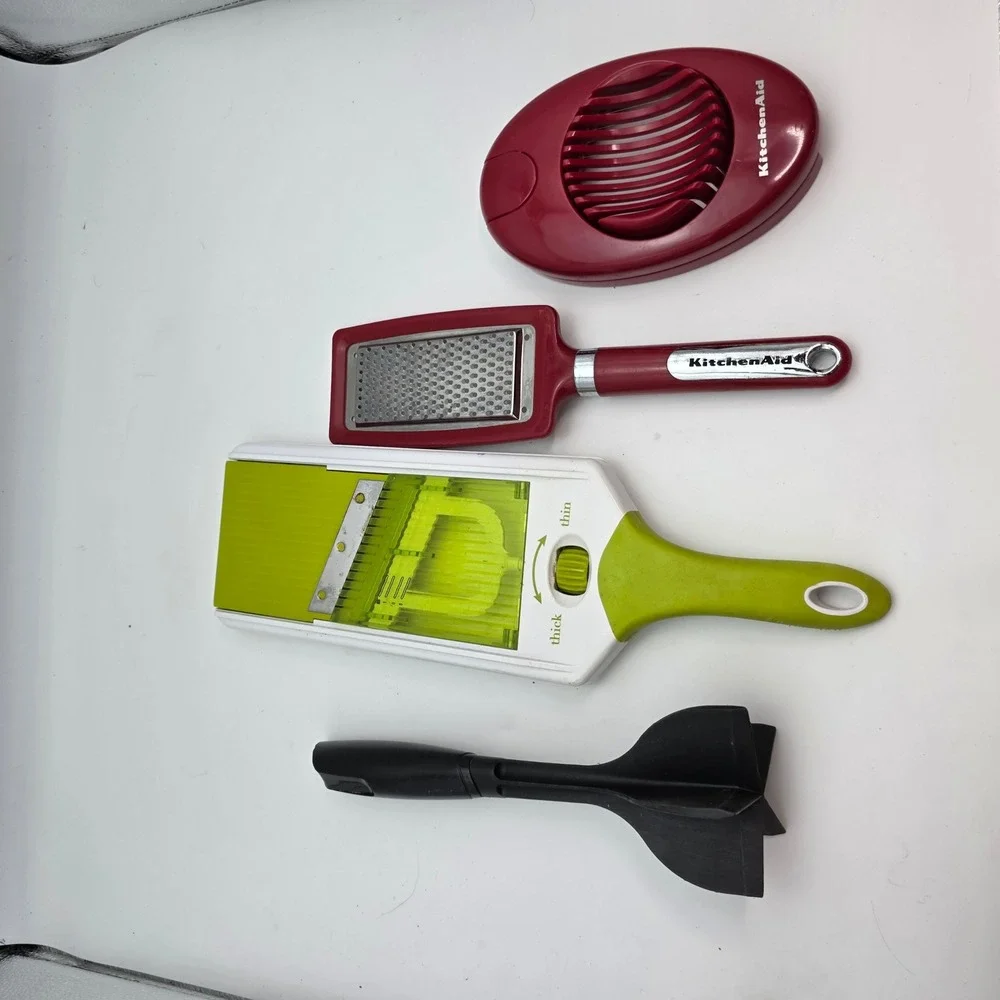 KitchenAid Egg Slicer Grater Mandoline Vegetable Slicer Meat Masher Bundle 4pc